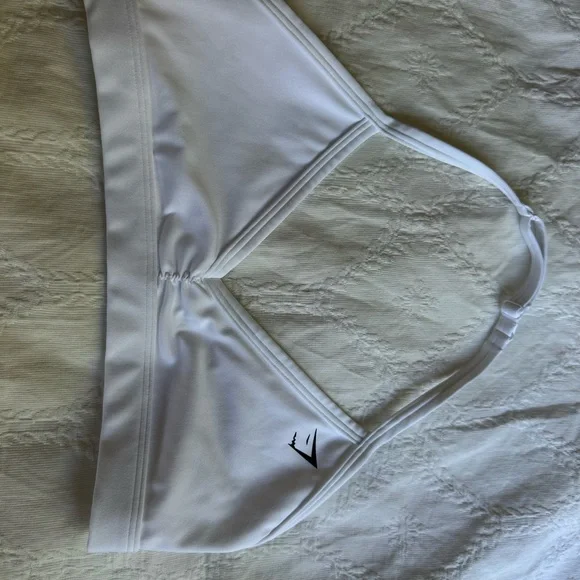 Gymshark minimal bra white with halterneck adjustable strap S - Picture 2 of 5